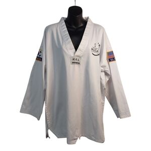 Taegeuk MUSA Martial Arts USA Taekwondo Unisex White Shirt Size 5/190